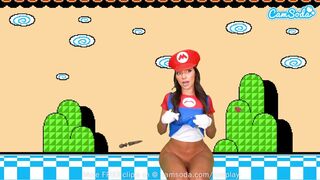 Sisi Rose gigászi fenekű cosplayje super mario makerben muff squirt órással