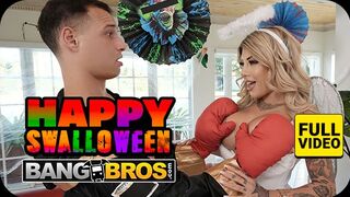 BANGBROS Hálózat Bájos Milfje Vadul Cidázza Mostohafia Óriási Farkát Halloween Előtt